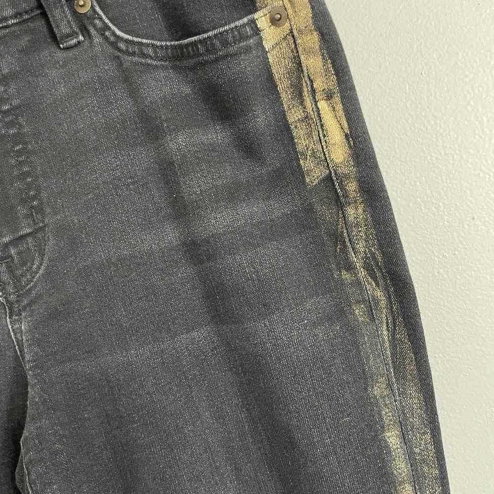 Lauren Ralph Lauren Black Denim Jeans Gold Side Stripe 12 Capsule Old‎ Money